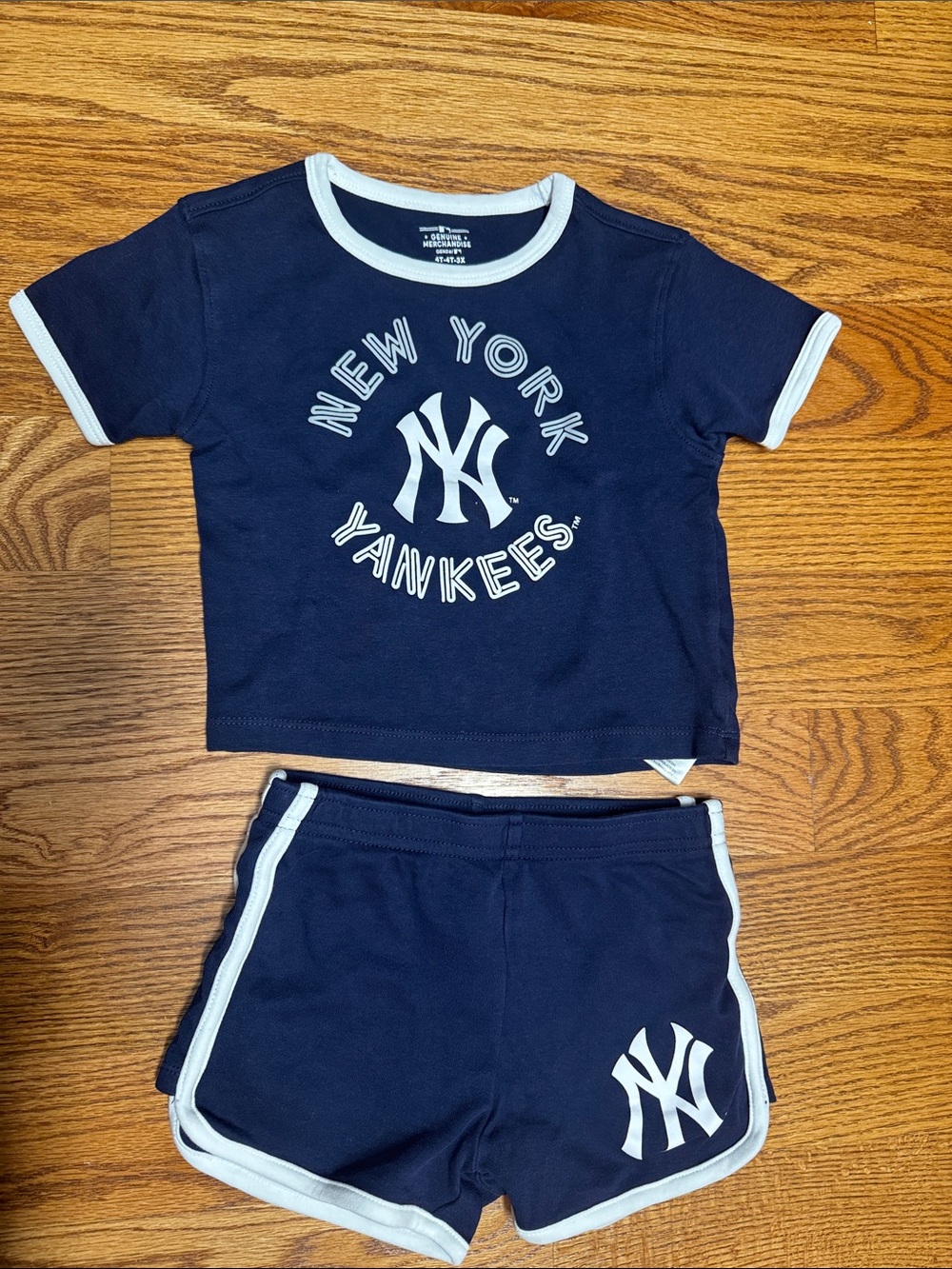New York Yankees Navy Kids Matching Set - Official Logo Tee & Shorts